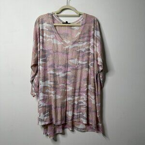 Lane Bryant Lightweight Pink Camo Sweater Top Women's 26/28